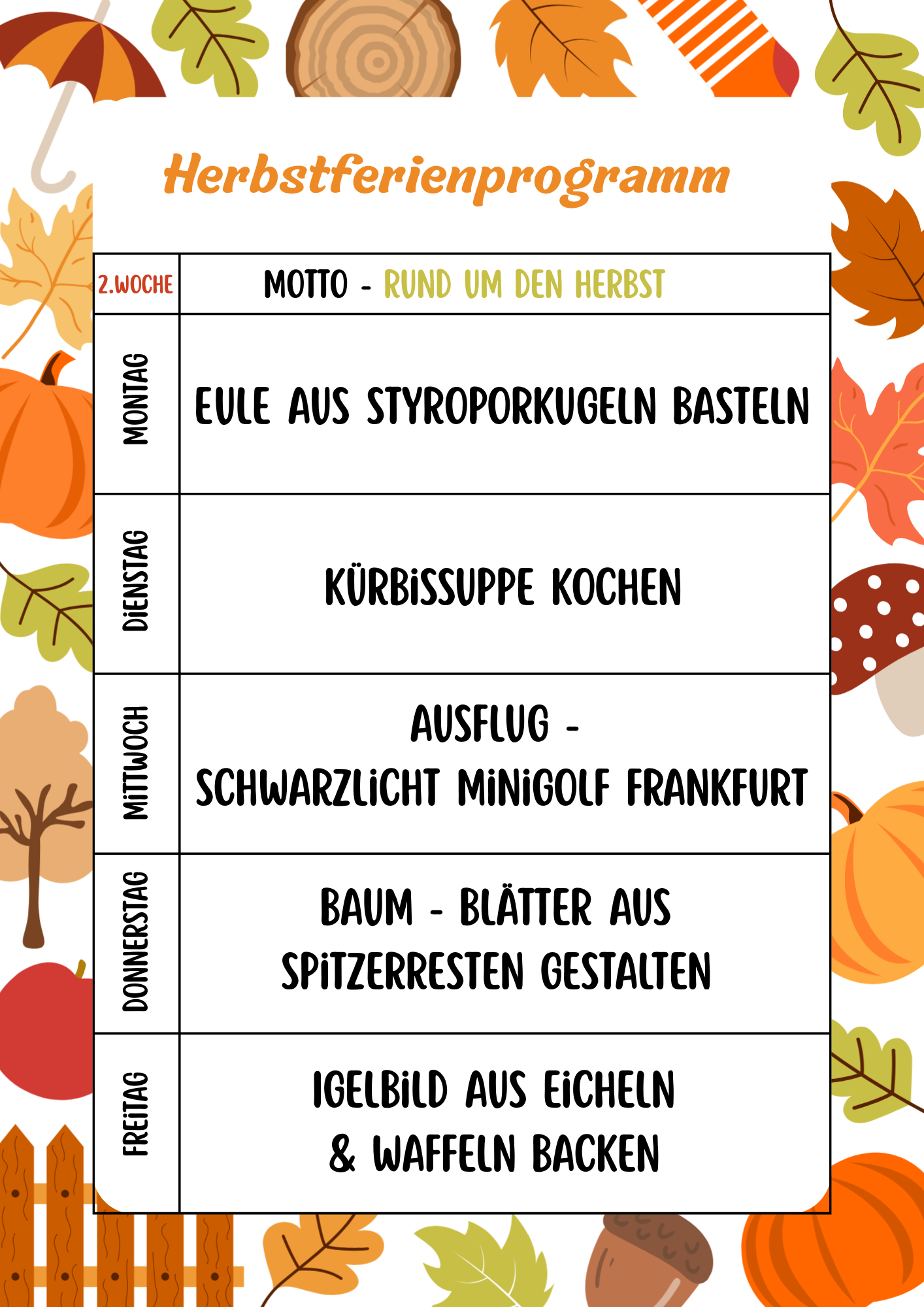 2. Herbstferienwoche